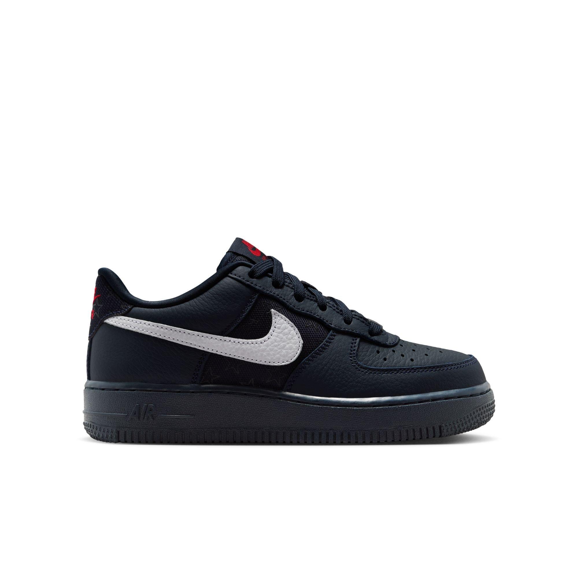Nike Air Force 1 "Dark Obsidian" Grade School Kids' Shoe - DARK OBSIDIAN/WHITE/BLACK/UNIVERSITY RED